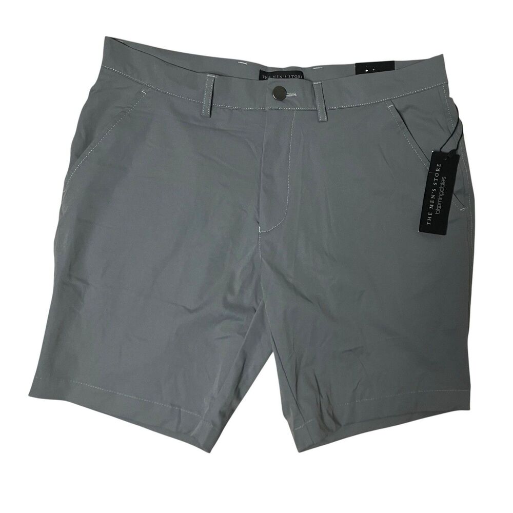 Bloomingdales Shorts Mens Grey Flat Front Chino The Mens Store Casual Size 33‎
